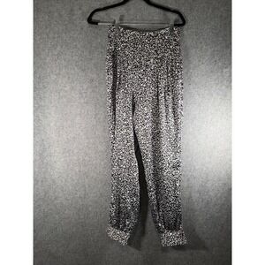 L'Academie Los Angeles Leopard Print Satin Jogger Pants Womens Small Chic